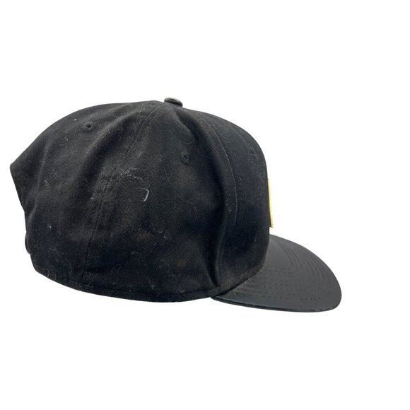 Yea.Nice Black Snapback Hat With Gold Triangle Logo C121 - Picture 5 of 11